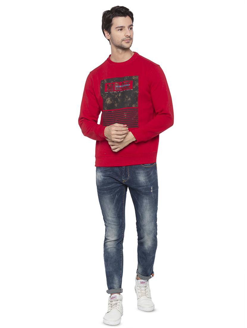 red chest print sweatshirt - 16714039 - Zoom Image - 4