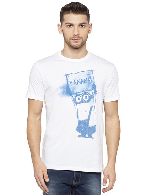 white chest print t-shirt - 16714045 - Standard Image - 1
