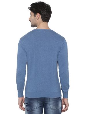 blue solid pullover - 16714049 - Standard Image - 3
