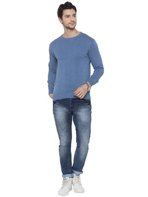 blue solid pullover - 16714049 - Standard Image - 4