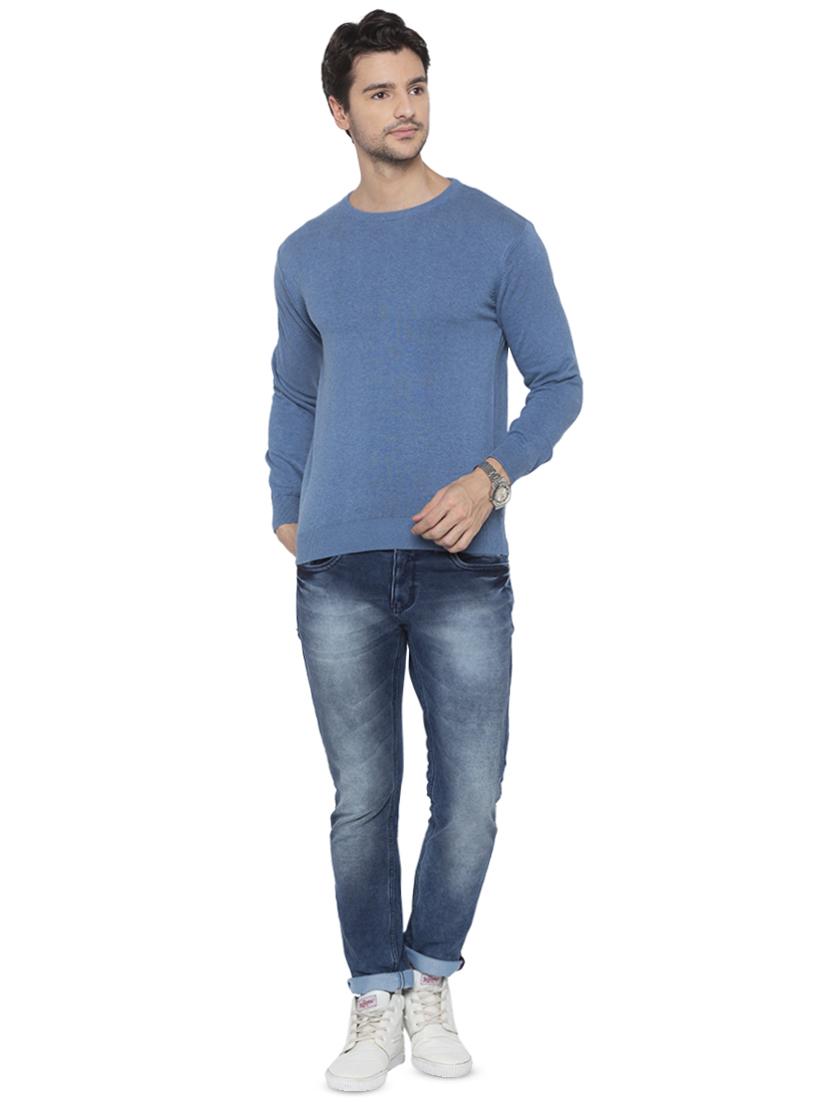 blue solid pullover - 16714049 - Zoom Image - 4