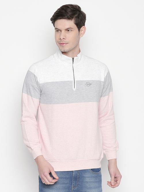 pink color block sweatshirt - 16714062 - Standard Image - 1