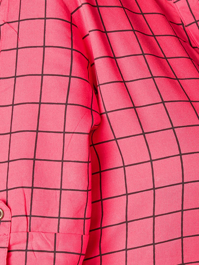 checkered a-line kurta - 16714065 - Zoom Image - 4