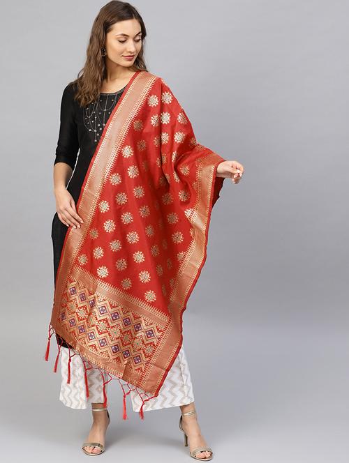 ethnic motif banarasi dupatta - 16714073 - Very Small Image - 1
