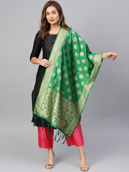 floral banarasi dupatta - 16714074 - Very Small Image - 1