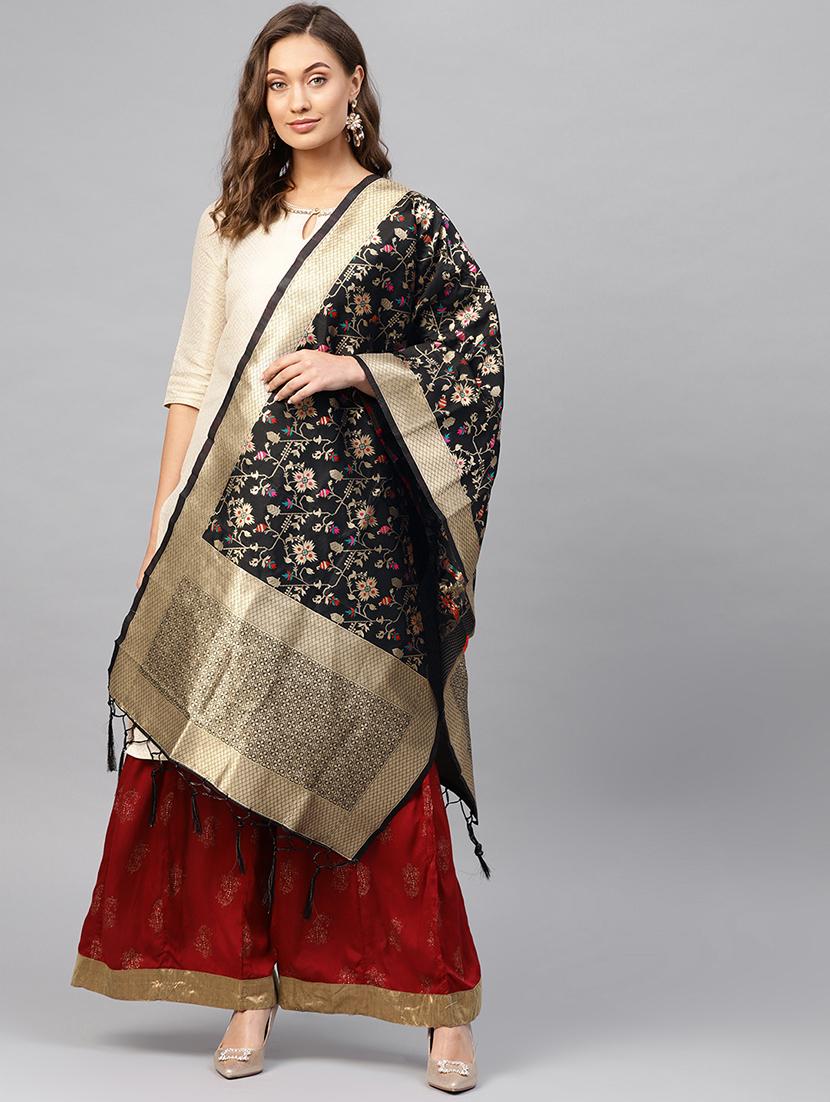 floral banarasi dupatta - 16714079 - Zoom Image - 1