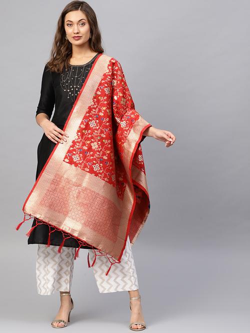 floral banarasi dupatta - 16714083 - Standard Image - 1