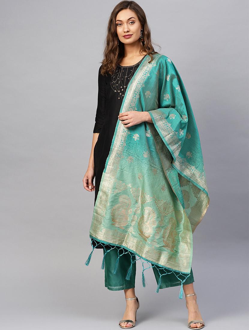 floral banarasi dupatta - 16714090 - Zoom Image - 1