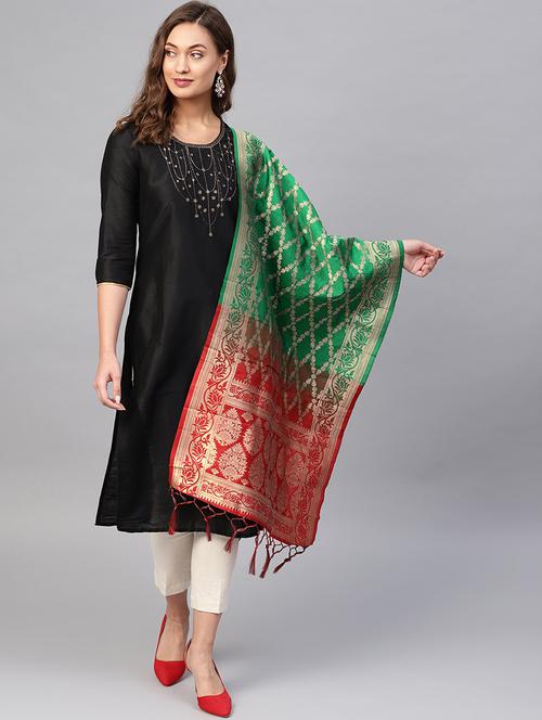 floral banarasi dupatta - 16714108 - Very Small Image - 1