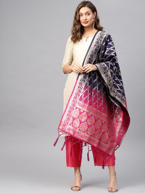 floral banarasi dupatta - 16714113 - Very Small Image - 1
