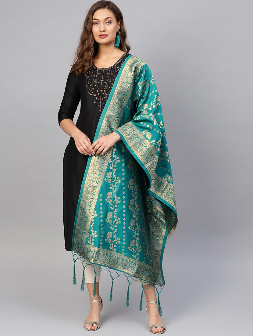 floral banarasi dupatta - 16714118 - Zoom Image - 1