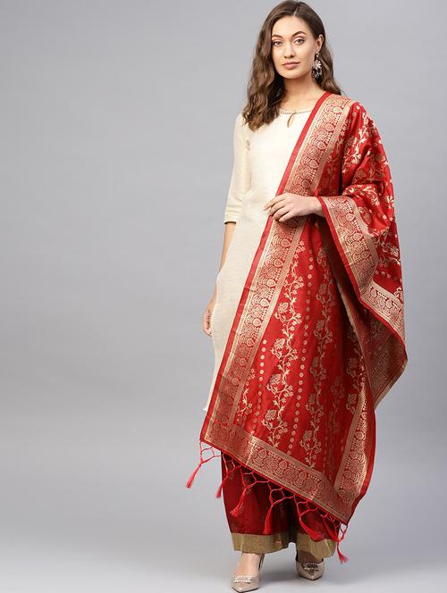 floral banarasi dupatta - 16714119 - Standard Image - 1