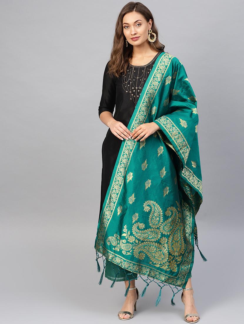 paisley banarasi dupatta - 16714125 - Zoom Image - 1