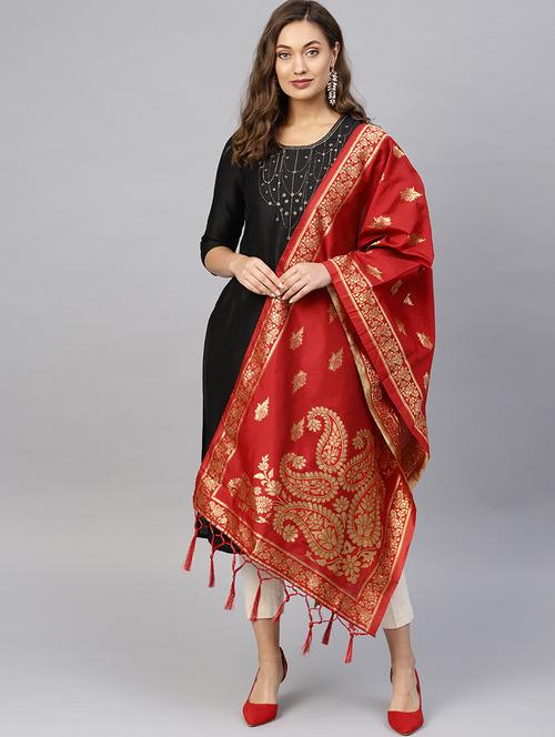 paisley banarasi dupatta - 16714126 - Very Small Image - 1