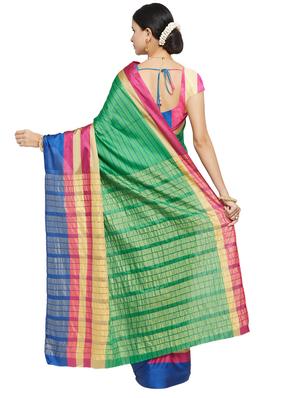striped bordered saree with blouse - 16714137 - Standard Image - 2
