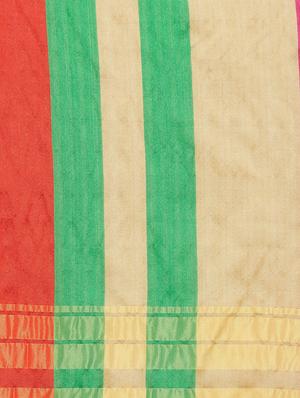 striped bordered saree with blouse - 16714138 - Standard Image - 4