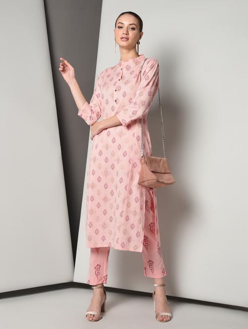 block print kurta pant set - 16714197 - Standard Image - 1