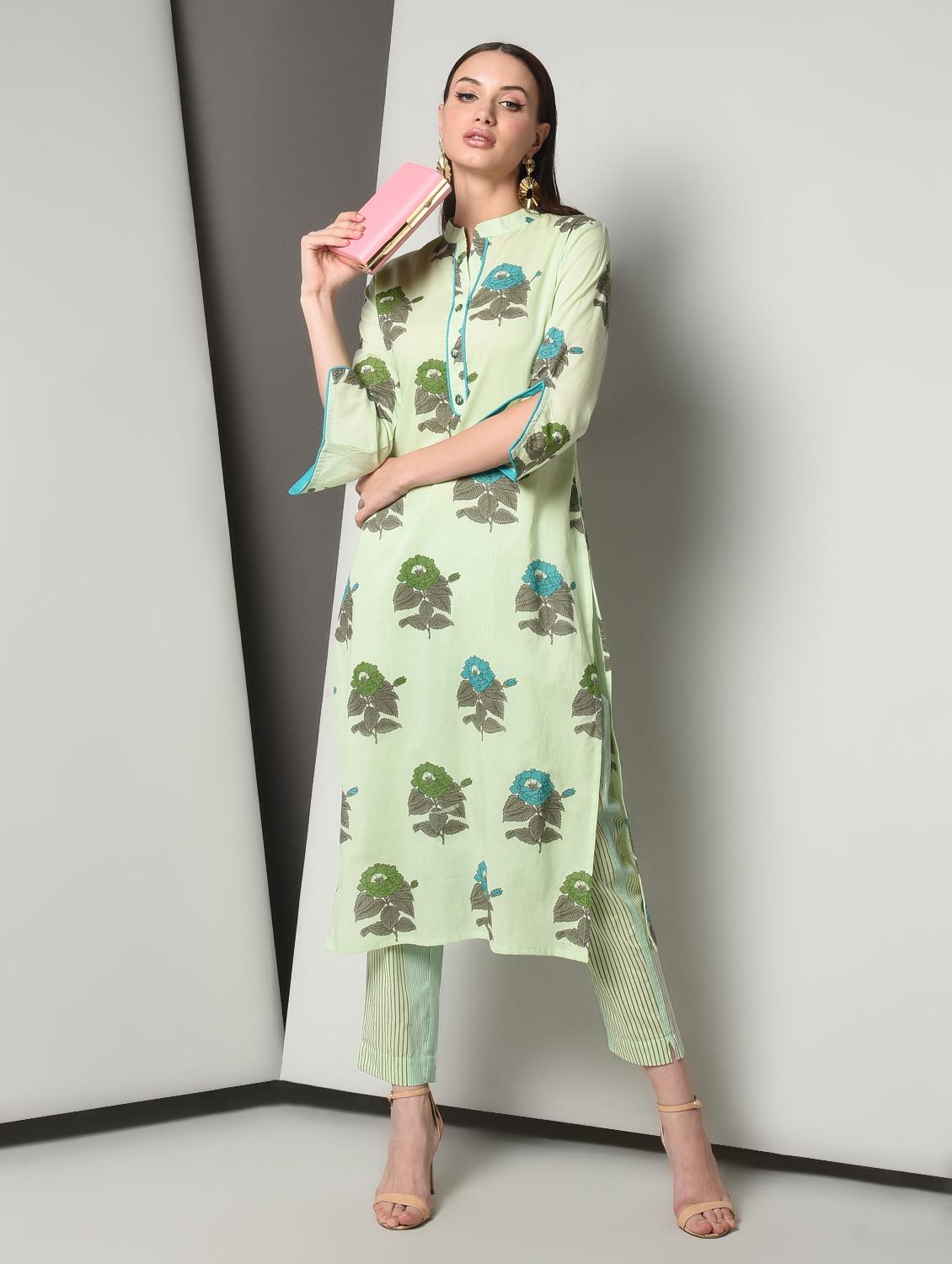 floral kurta pant set - 16714201 - Zoom Image - 1
