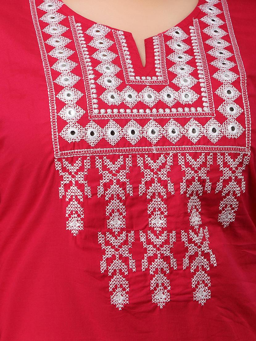 yoke embroidered straight kurta - 16714331 - Zoom Image - 4