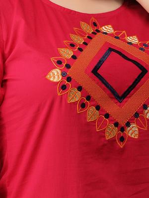 yoke embroidered straight kurta - 16714332 - Standard Image - 4