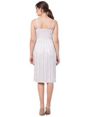 cami neck striped a-line dress - 16714335 - Standard Image - 3