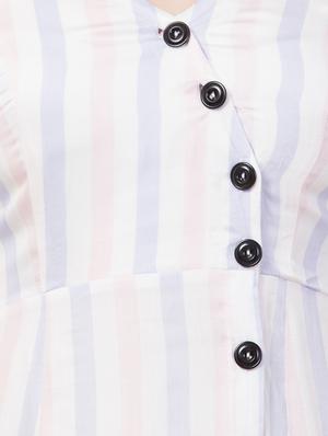 cami neck striped a-line dress - 16714335 - Standard Image - 4
