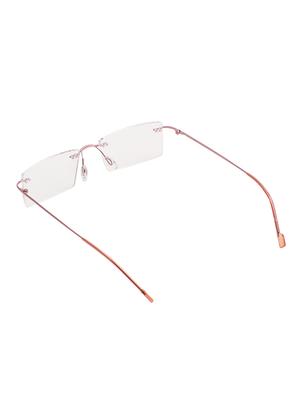 royal son titanium rimless light weight metal spectacle frames for men and women - pink color - 16714370 - Standard Image - 4