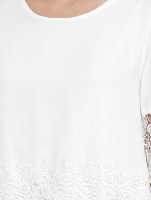 mesh paneled round neck top - 16714386 - Standard Image - 5