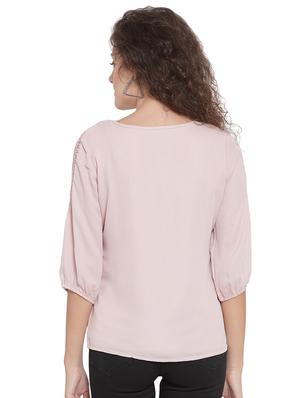 lace detail round neck top - 16714388 - Standard Image - 3