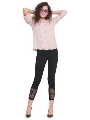 lace detail round neck top - 16714388 - Standard Image - 4