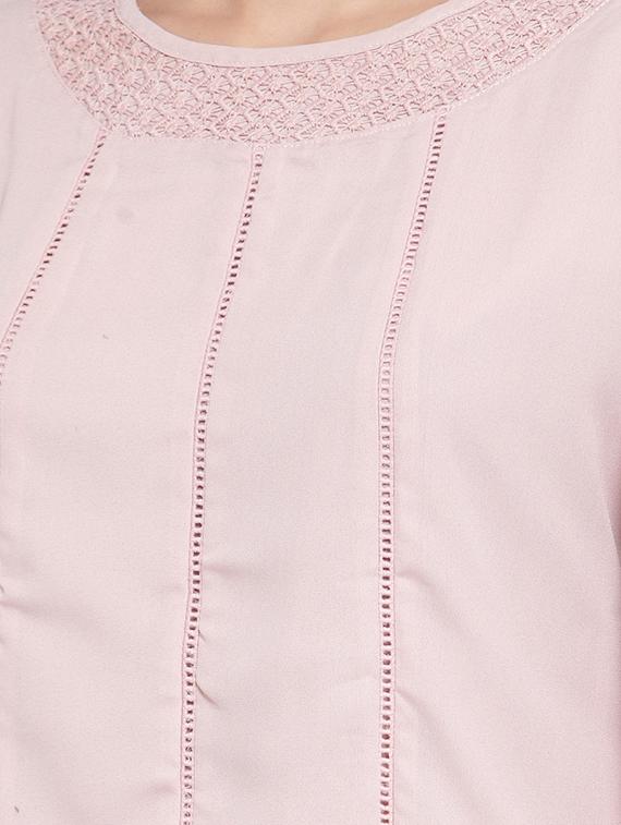 lace detail round neck top - 16714388 - Zoom Image - 5