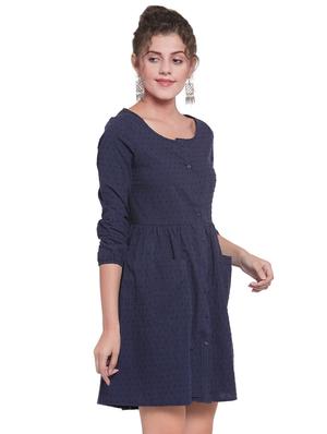 boat neck gathered a-line dress - 16714391 - Standard Image - 2