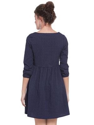 boat neck gathered a-line dress - 16714391 - Standard Image - 3