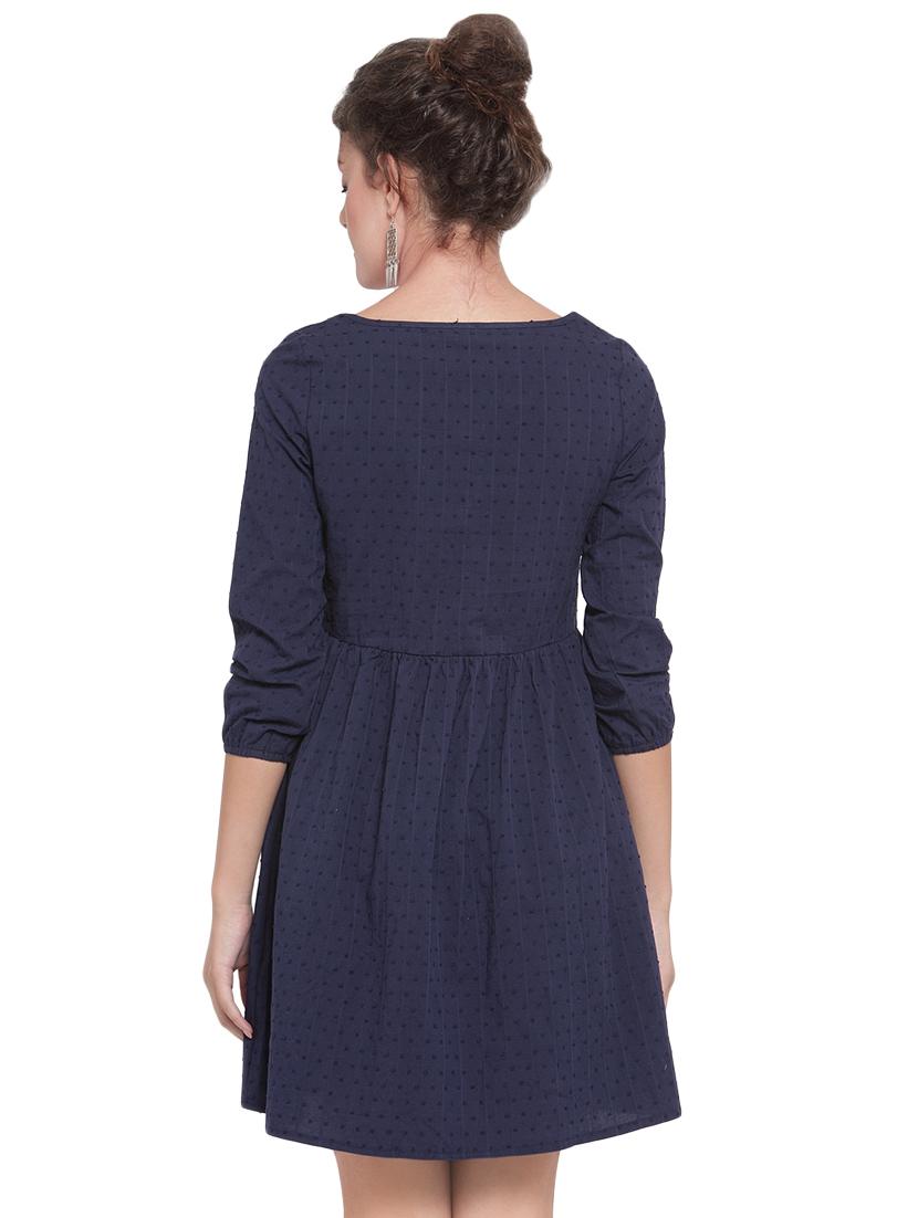 boat neck gathered a-line dress - 16714391 - Zoom Image - 3