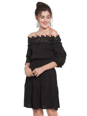 off shoulder lace detail a-line dress - 16714402 - Standard Image - 2