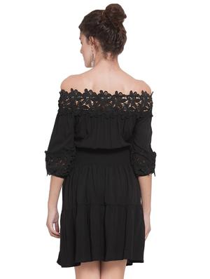 off shoulder lace detail a-line dress - 16714402 - Standard Image - 3