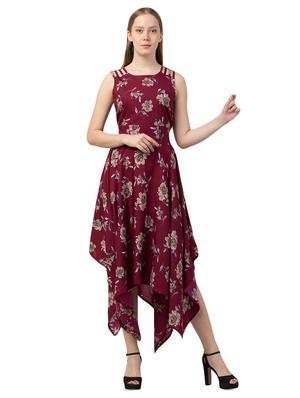 tie back floral asymmetric dress - 16714565 - Standard Image - 2