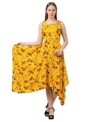 tie back floral asymmetric dress - 16714566 - Standard Image - 2
