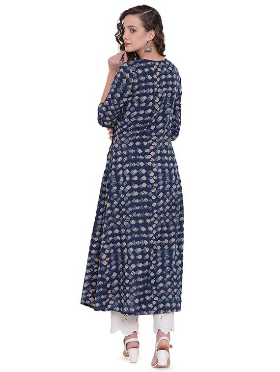 geometrical flared kurta - 16715164 - Zoom Image - 3