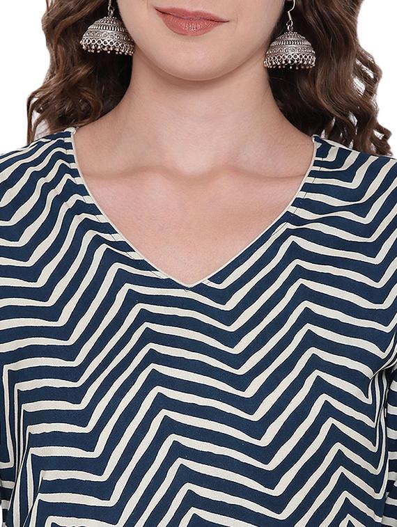 printed asymmetric kurta - 16715165 - Zoom Image - 4
