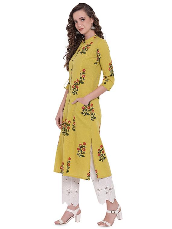 floral straight kurta - 16715184 - Zoom Image - 2
