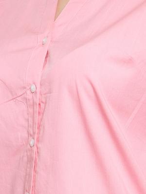 mandarin neck solid shirt - 16715189 - Standard Image - 4