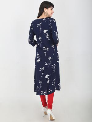 printed a-line kurta - 16715302 - Standard Image - 3