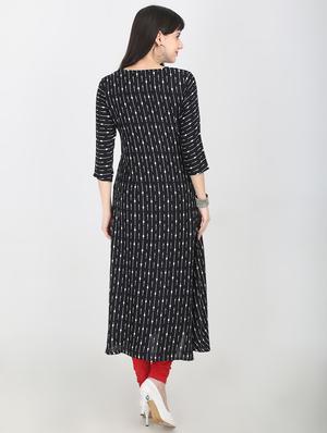 printed a-line kurta - 16715304 - Standard Image - 3