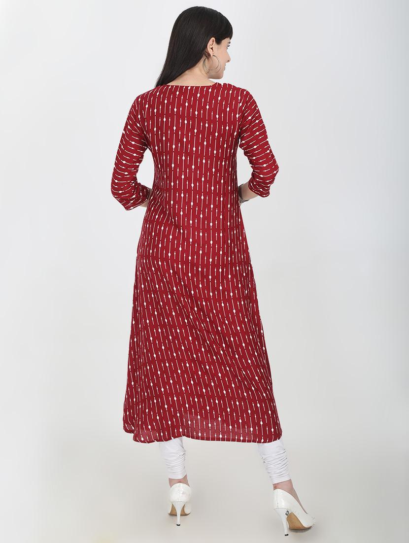 printed a-line kurta - 16715306 - Zoom Image - 3