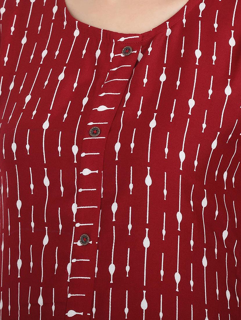 printed a-line kurta - 16715306 - Zoom Image - 4