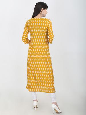 printed a-line kurta - 16715307 - Standard Image - 3