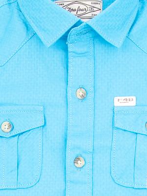 light blue cotton shirt - 16716239 - Standard Image - 3