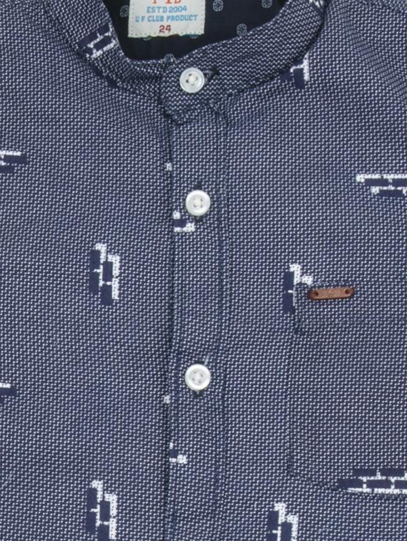 dark blue cotton shirt - 16716242 - Zoom Image - 3
