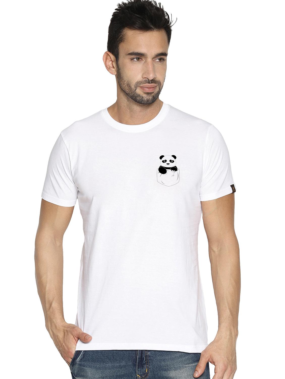 white chest printed t-shirt - 16716267 - Zoom Image - 1